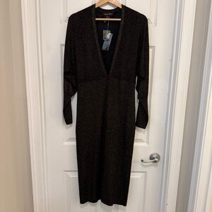 NWT Shape FX Metallic Maxi Sweater Dress